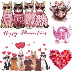 Cute Animal Valentines Day Ironing on Patches Love Day XOXO Diy Applique Heat transfer Iron on Embroidery for Hats Bags