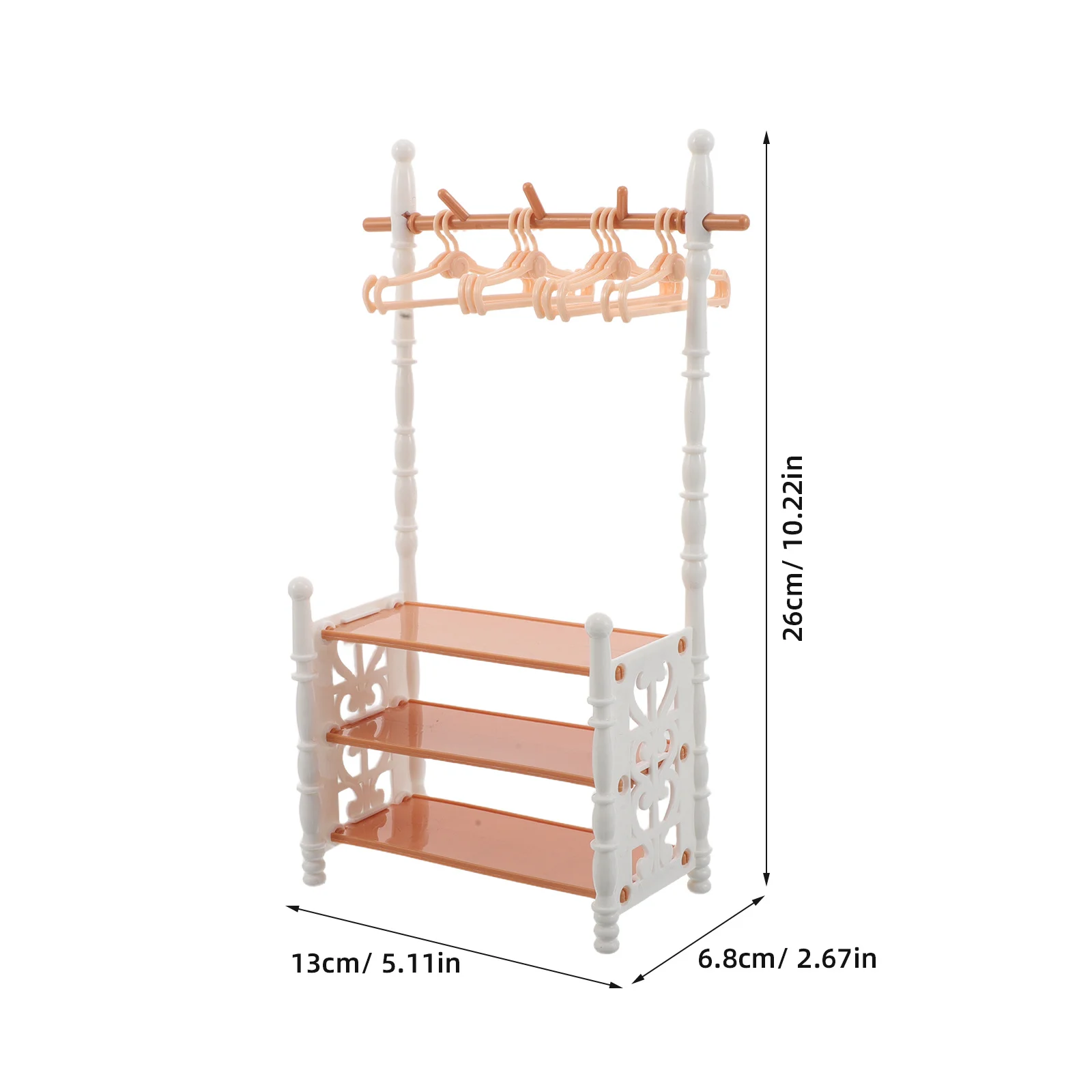1 conjunto de casa de bonecas mini armário de sapato com mini cabide rack elegante pequena casa móveis para jogar criativo e organização