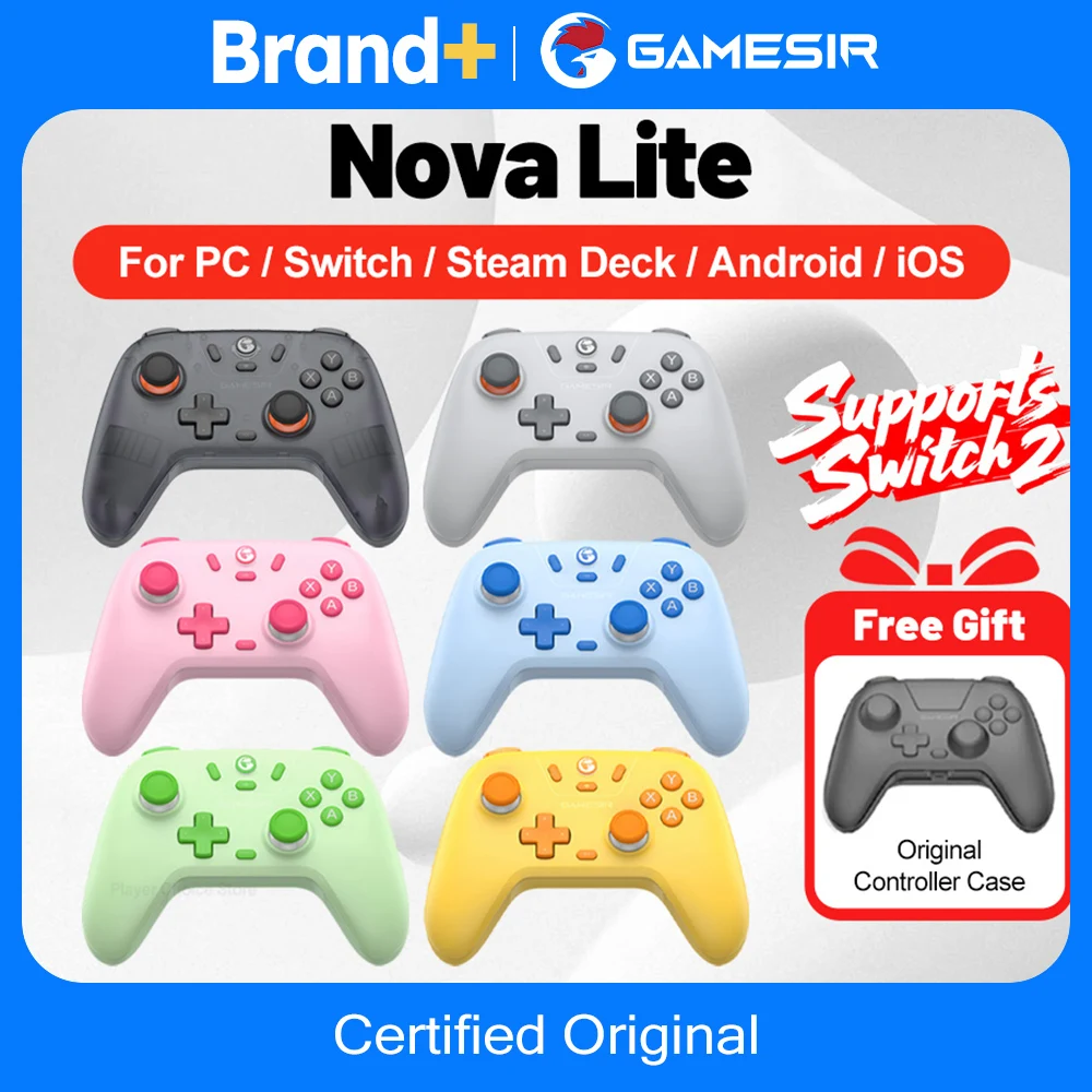 Gamesir Gamepads PC Switch 2 Controller Nova Lite Controle Hall Effective Joystick for Nintendo Switch Steam Android iOS Phone