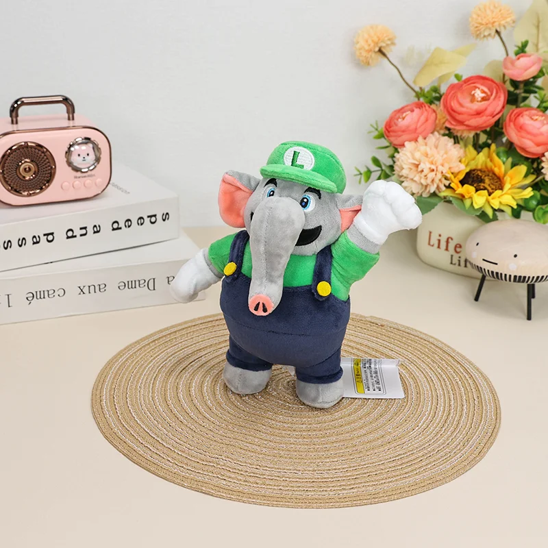 Super Mario Bros Wonder Elephant Luigi Peluche da 8 pollici, Switch Game Odyssey Peluche Teddy Doll