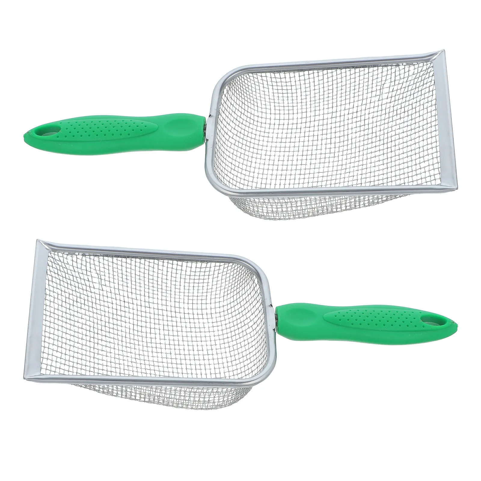 2Pcs Garden Soil Sieve Compost Soil Sifter Stainless Steel 8 10 Mesh Metal Rock Sifting Scoop for Potting Sandbox Gardening