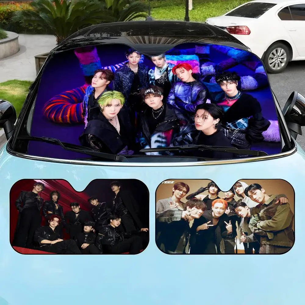popular KPOP A-ateezS singer Car Windshield Sunshade Cover Foldable Automotive Sun Shade Visor Window Uv Reflector Cars