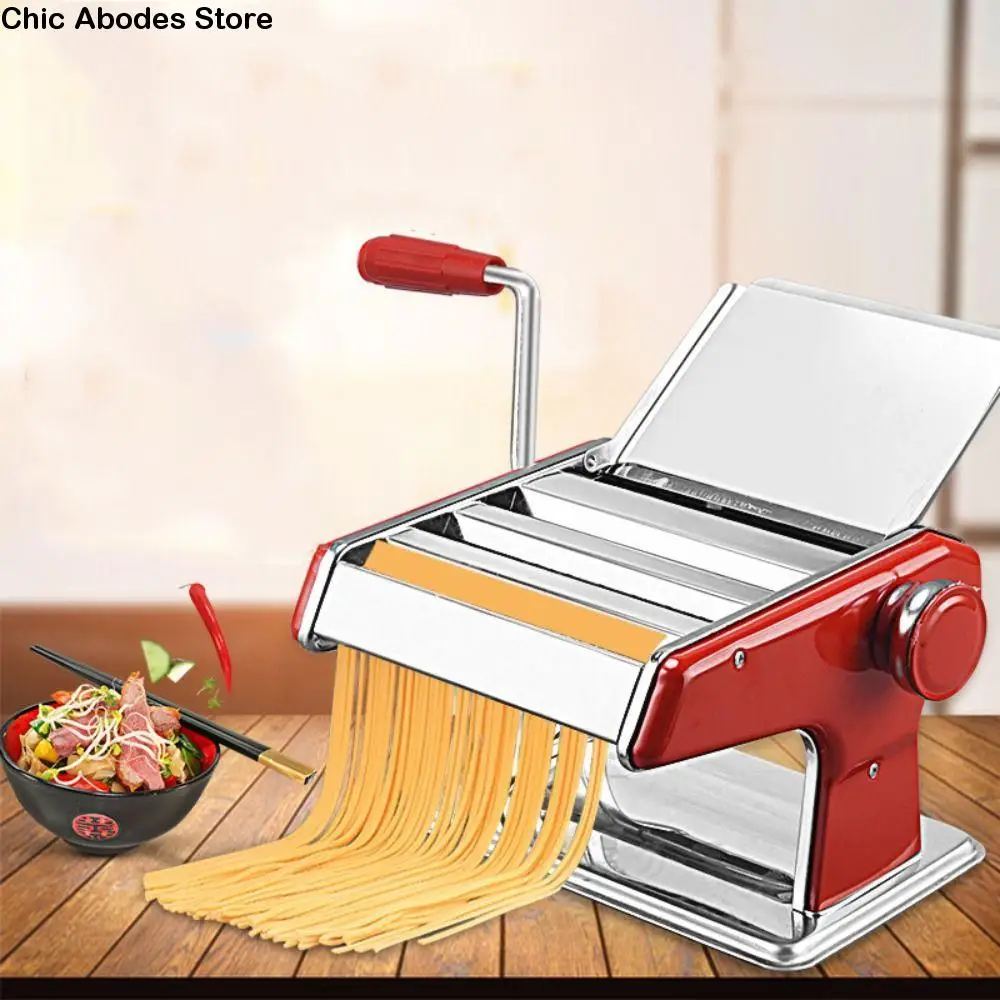 

Manual Noodle Making Machine Adjustable Thickness Stainless Steel Pasta Maker Effortless Non-slip Base Spaghetti Making Machine