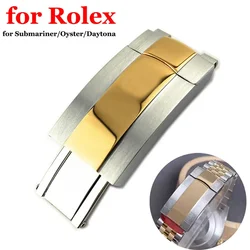 Watch Buckle for Rolex Submariner Oyster Perpetual Daytona Lock Folding 9*16mm for Silicone Strap Metal Clasp for Steel Watchand