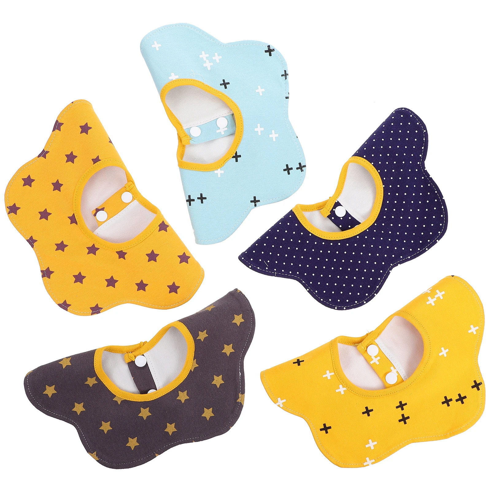 

5 Pcs Waterproof Bib Baby 360 Degree Teething Newborn Bibs Saliva Toddler Cotton Infant Drooling Dining
