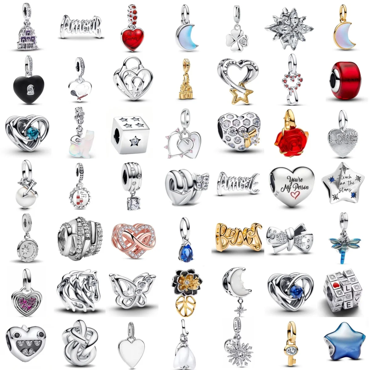 

Hot Selling 925 Silver Castle, Bow, Rose Bead Men's and Women's Pendants,Fit European Original Bracelets DIY Exquisite Jewelry