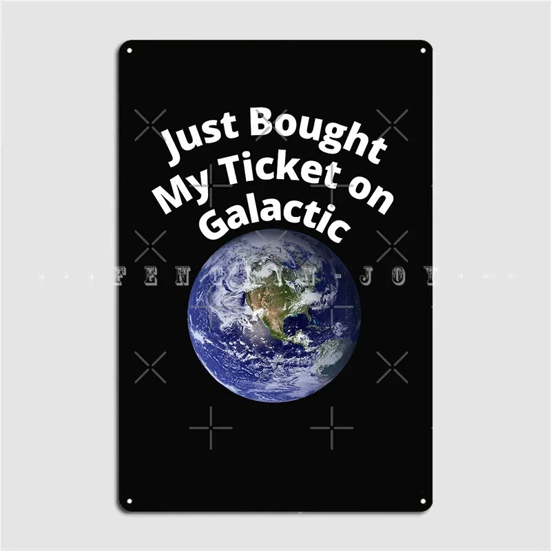 Galactic Passenger Baseball Cap Metal Sign Wall Mural Garage Club Funny Wall Plaque Tin Sign Poster