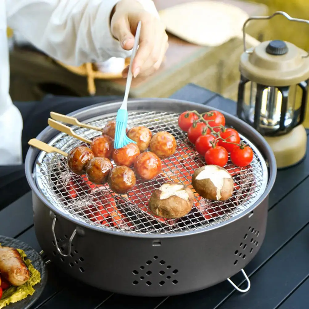 Stable Heating Area Grill Barbeque Grill Portable Stainless Steel Campfire Grills for Outdoor Bbq Camping Picnics Lightweight