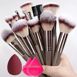 Juego de brochas de maquillaje 20 piezas para mujer, herramienta de belleza profesional, supersuave, detalle de colorete, resaltador, base, corrector, sombra de ojos