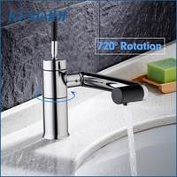 KEMAIDI Bathroom Basin Sink Faucet Swivel 360 Brass Hot&Cold Water Torneiras Cozinha Tap Mixer Faucet Deck Mounted Single Handle