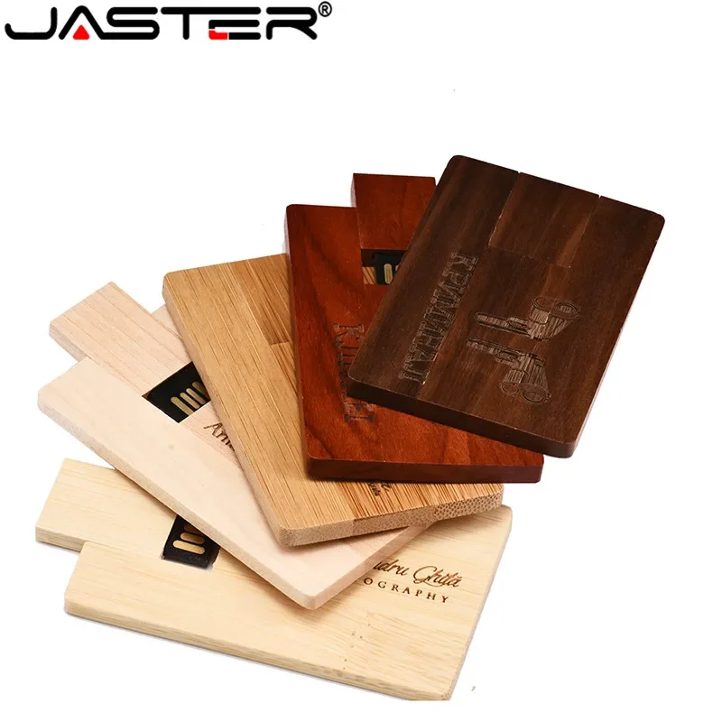 JASTER carta di legno personalizzata chiavetta USB noce 64GB 32GB Logo personalizzato gratuito Pen Drive 16GB Memory Stick regalo di nozze