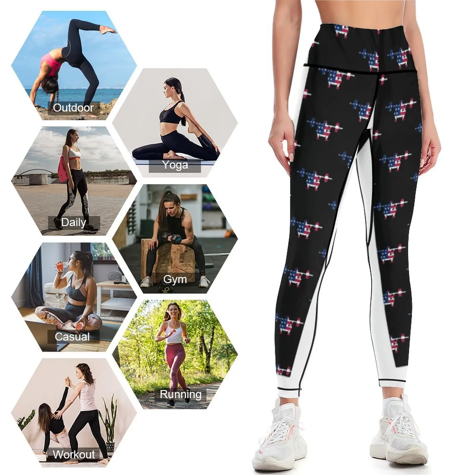 Squats USA FLAG Leggings sportswear gym Clothing fitness Womens Leggings image 4