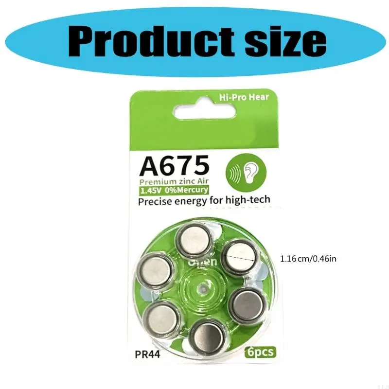 2025 6 sztuk A675 Baterie powietrza cynkowego A675/PR44 BATKUM BATKUM DO EARD CANAL