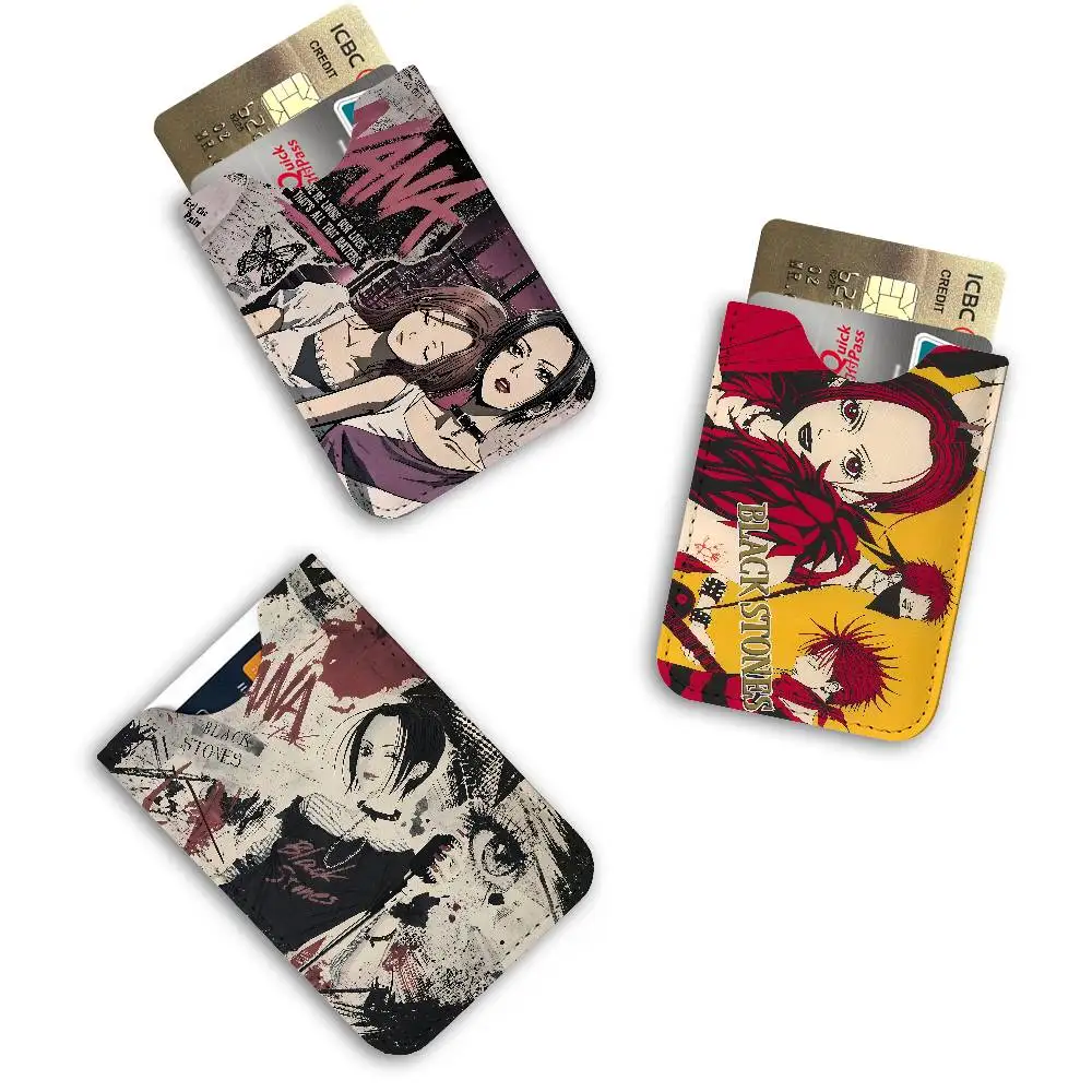 Anime Cool Nana O-Osaki Ultra-Thin Mini Leather Card Holder Wallets for Men Women Lightweight Soft Genuine Leather Credit Card