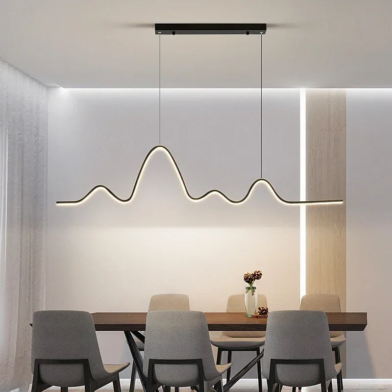 Lampe LED Suspendue au Design Minimaliste Moderne, Luminaire Décoratif d'Nik, Disponible en Noir et Blanc, Idéal pour une Table, une Salle à Manger ou une Cuisine