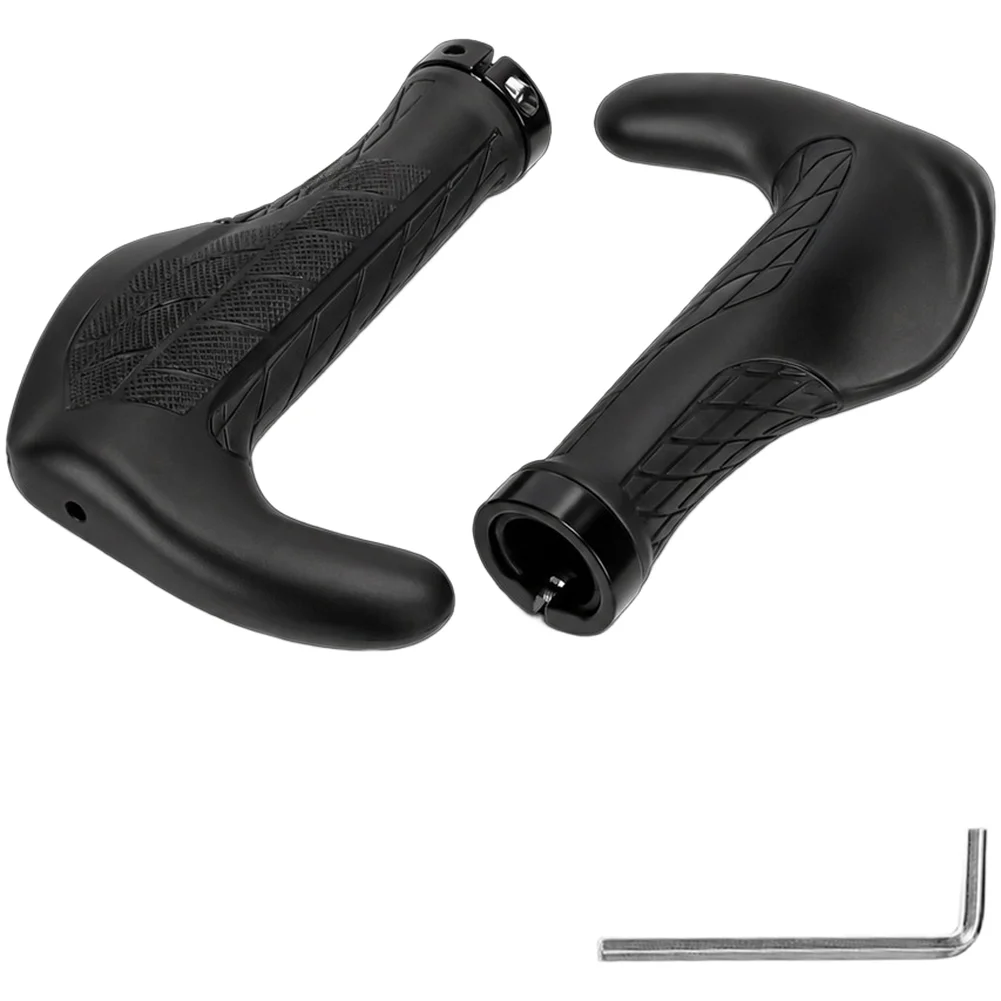Ergonomic Mountain Bicycle Handlebar For grips Featuring Locking Mechanism Aluminum Alloy Rings and Shock Absorbing Gel Pads