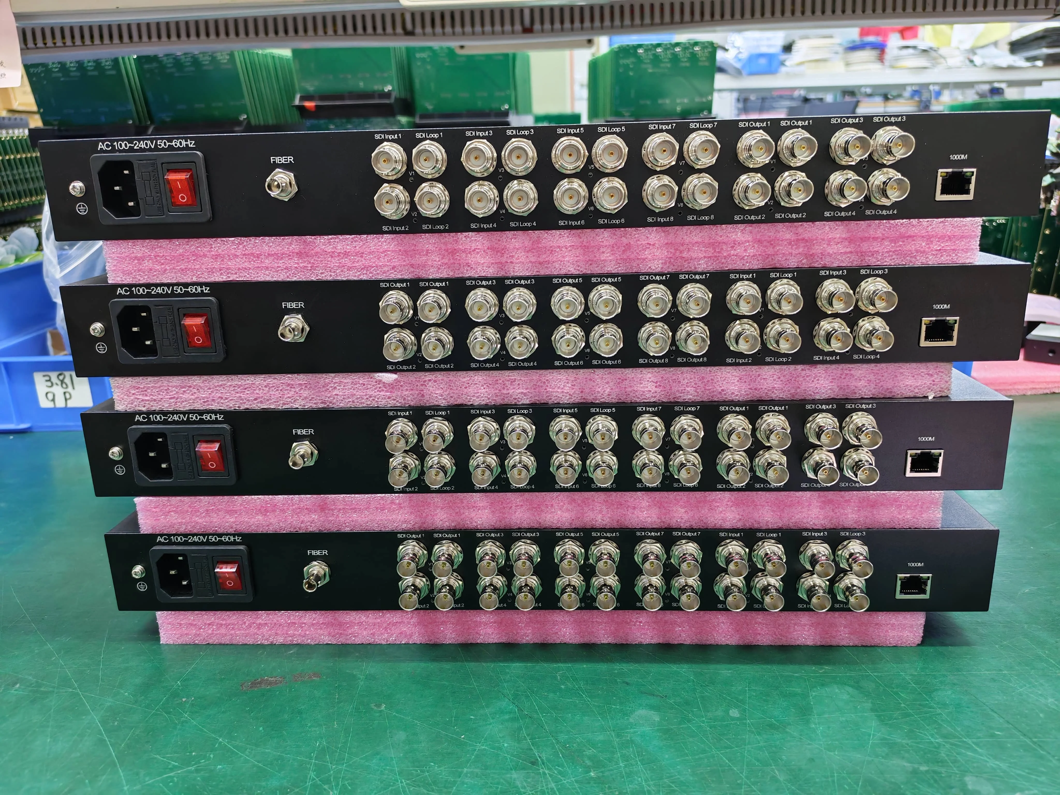 12x 3G SDI Video Customize Fiber Transmission System with 1GB Ethernet, ST Fiber Connector