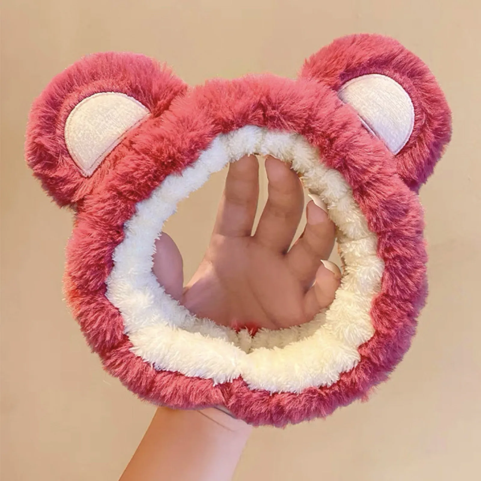 Face Wash Headband with Bear Ears Cute Fashion Fluffy Soft Hairband for Washing Face Makeup