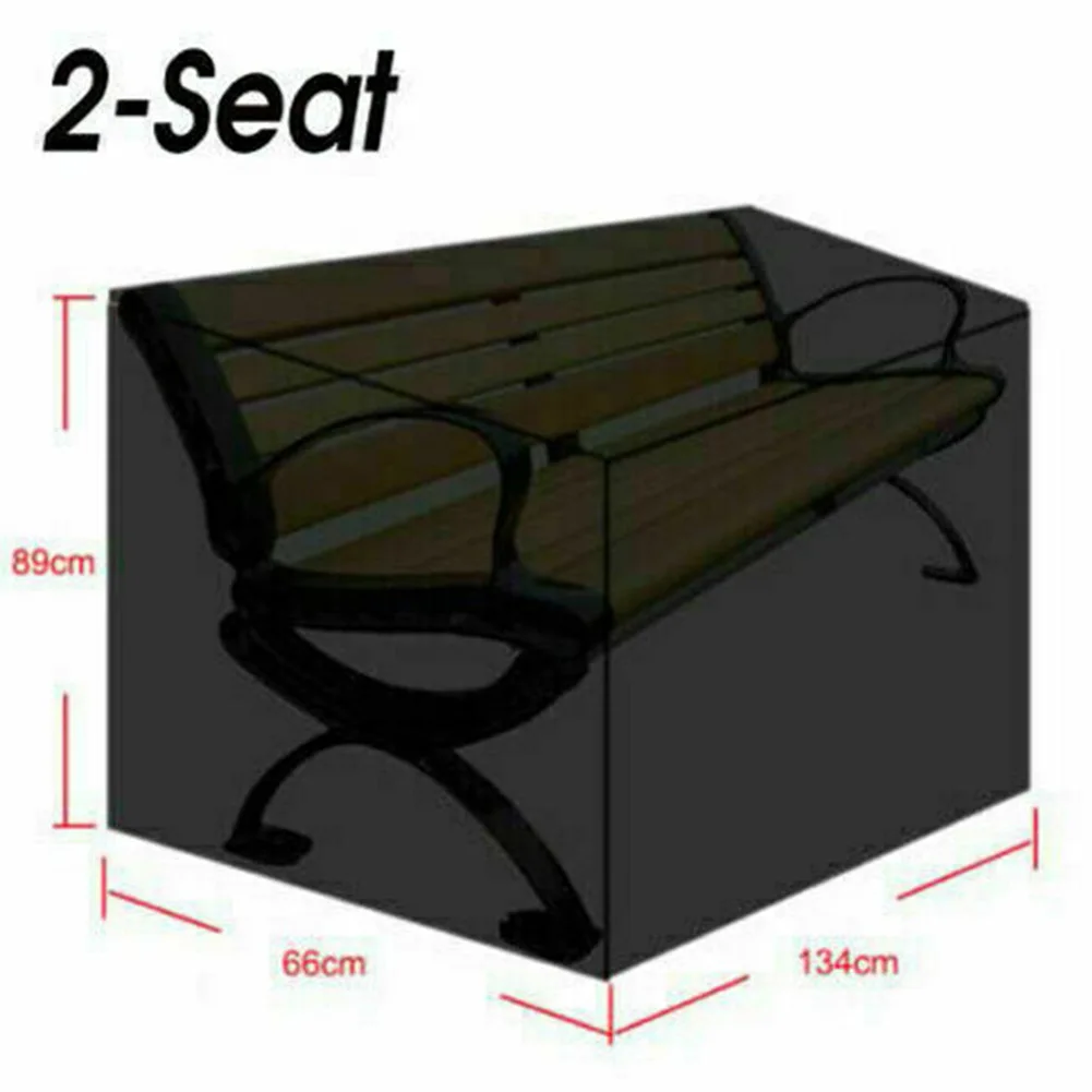 

Seat Cover Bench Dust Cover Outdoor Polyester Fiber Stored Bag 2/3/4 Black For Seater Bench Cover Furniture Storage