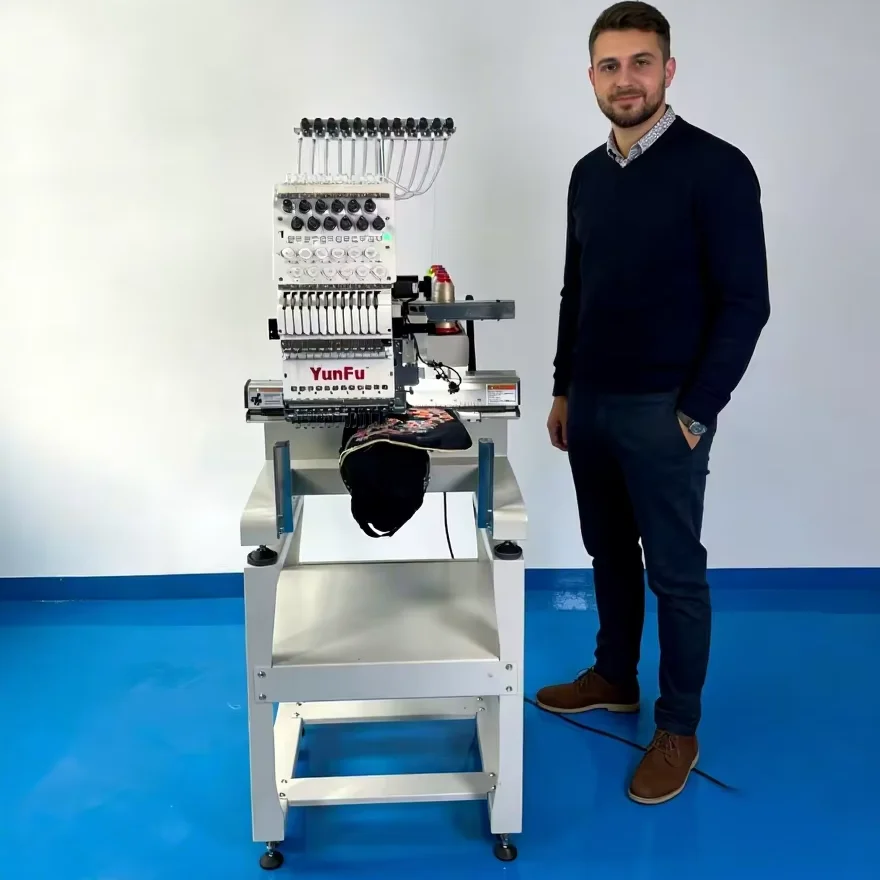 Mini High Quality Automatic Single Head 12 Needles Computerized Embroidery Machine Durable For Textile Shops