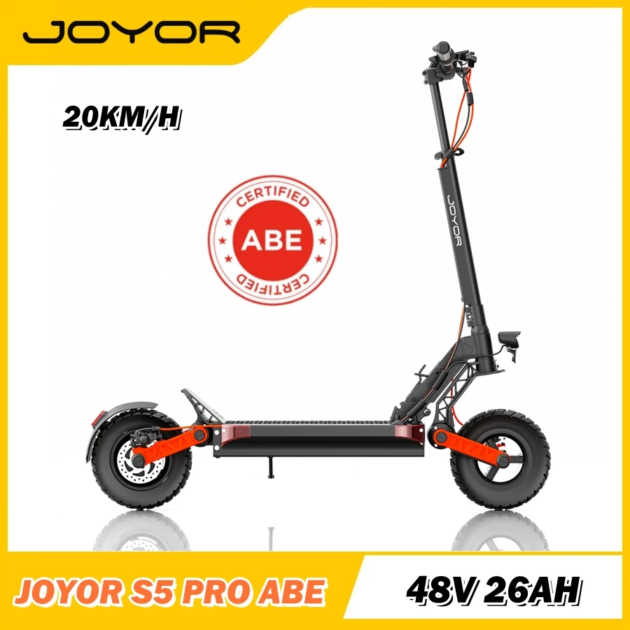 JOYOR S5 Pro Abee Certification Electric Scooter 500W Motor, 10-inch Tires 48V 26Ah Battery, 20 km/h Max Speed 70-distance