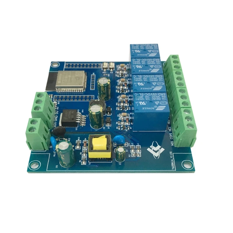 ESP32 WIFI Bluetooth BLE Four Channel Relay Module ESP32-WROOM Development Board AC 220V / DC 7-30V Power Supply ESP-32