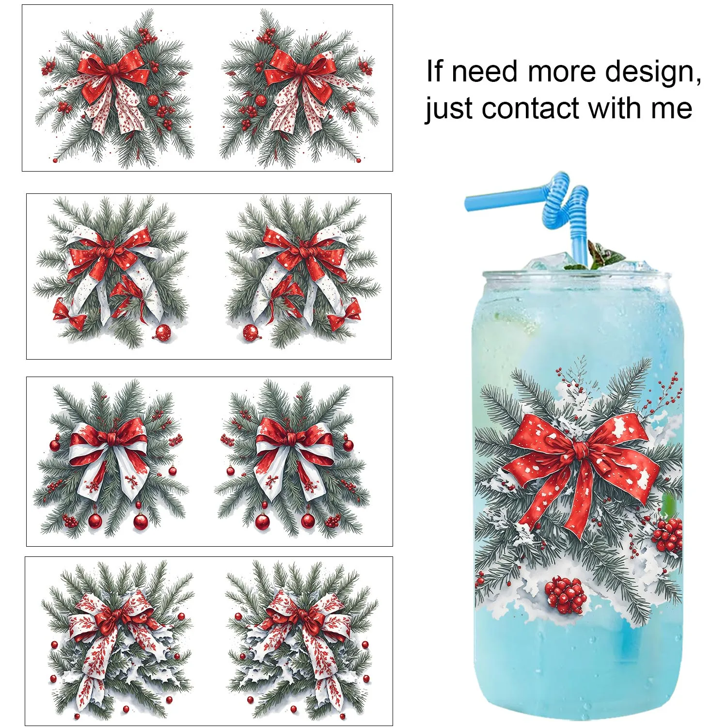 29 Style Christmas vibe Santa Claus waterproof Party DIY Decals 3D transfers uvdtf tumbler stickers 16oz uv dtf cup wraps