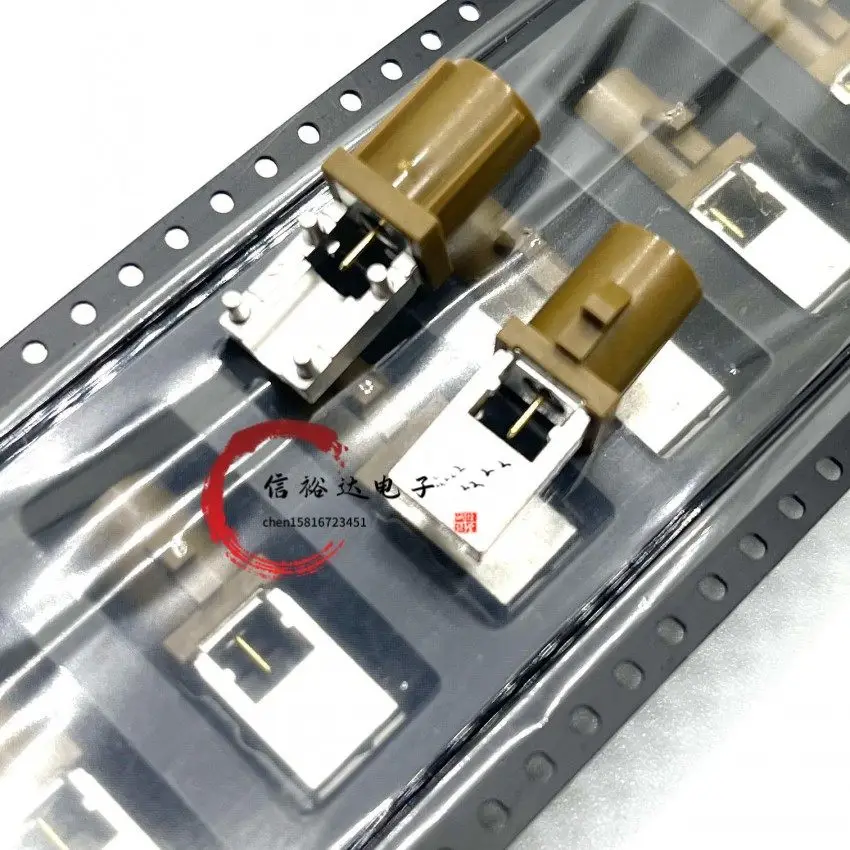 10 pieces/FAKRA-K type yellow male head, flush-mount, right-angle male socket, automotive board-side RF wire harness connector