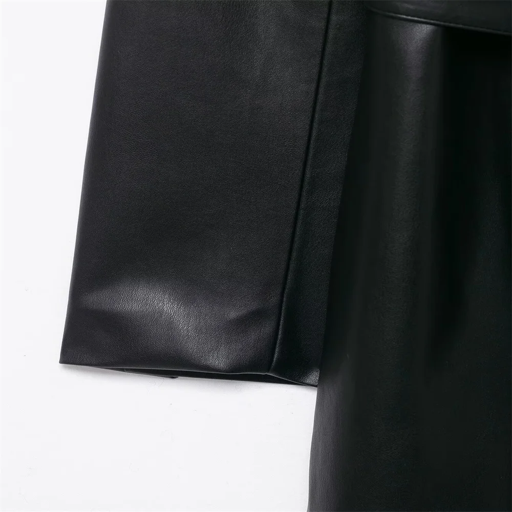 سترة معطف نسائية شتوية جديدة من الجلد الصناعي بياقة قابلة للفصل ومتعددة الاستخدامات #5