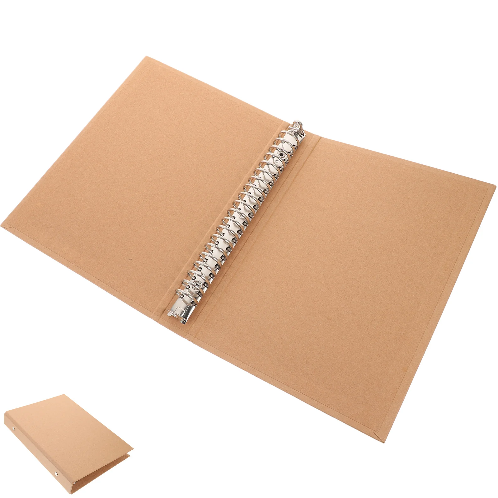 A5 Kraft Paper Binder Cover Sturdy Reusable Notebook Shell for Planner Journal Protective Document Folder School Office Supply