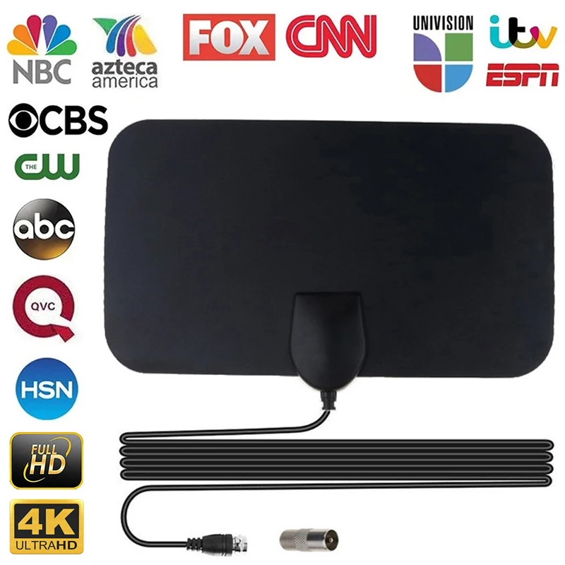 Antenna TV Digital Antena HDTV 4k Interior Indoor Signal High Range Amplified Booster Satellite Receiver Mini 4000 Miles Aerial