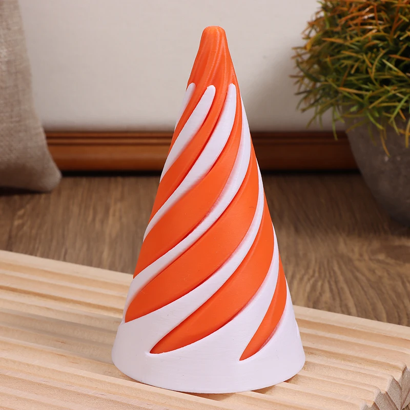 3D Printed Spiral Cone Toy Impossible Pyramid Passthrough Sculpture Pass Through Pyramid Model Toy Mini Decorative Ornaments