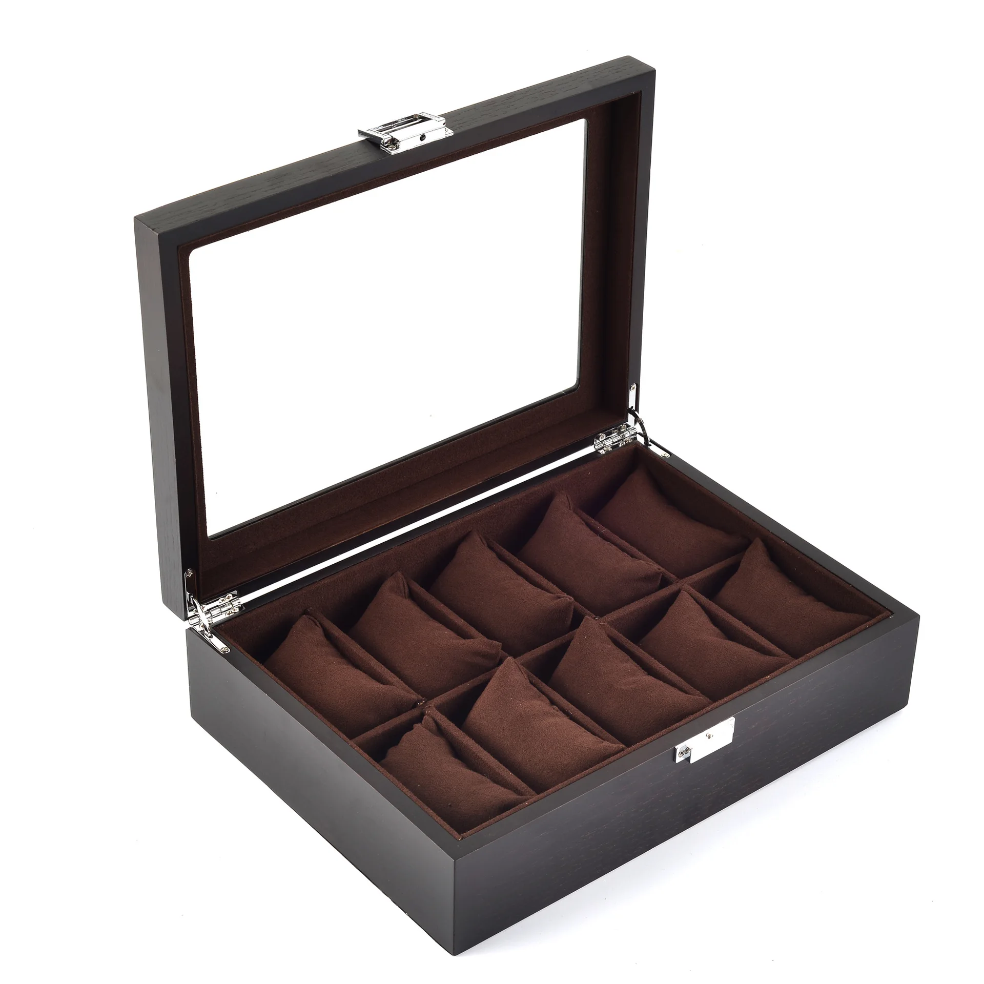 VANSIHO Wooden 6/10/12 Slots Watch Display Tray Packaging Gift Case Table Position Wood Material Watch Storage Box