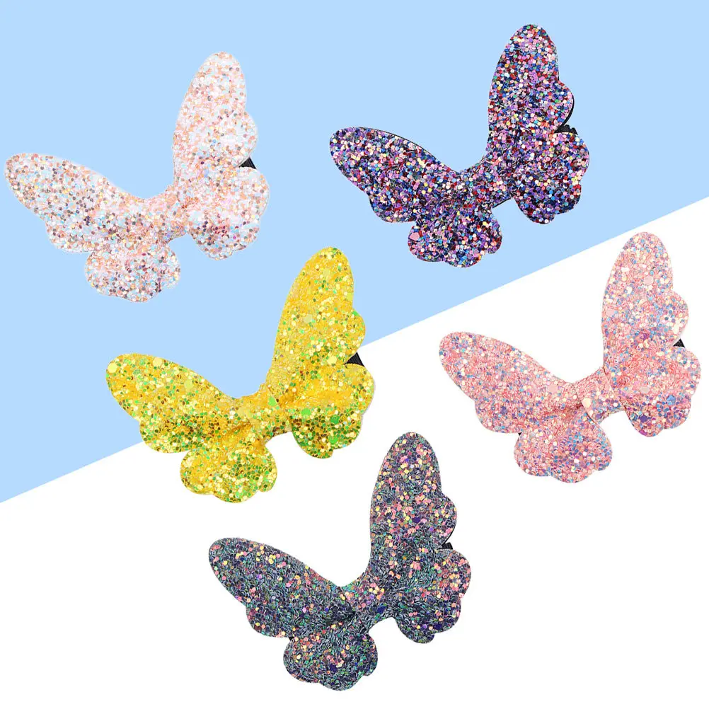 

5Pcs Sparkling Sequins Hair Clips for Baby Girls Toddlers Newborns Shaped Barrettes with Glitter Decor Perfect for Bangs