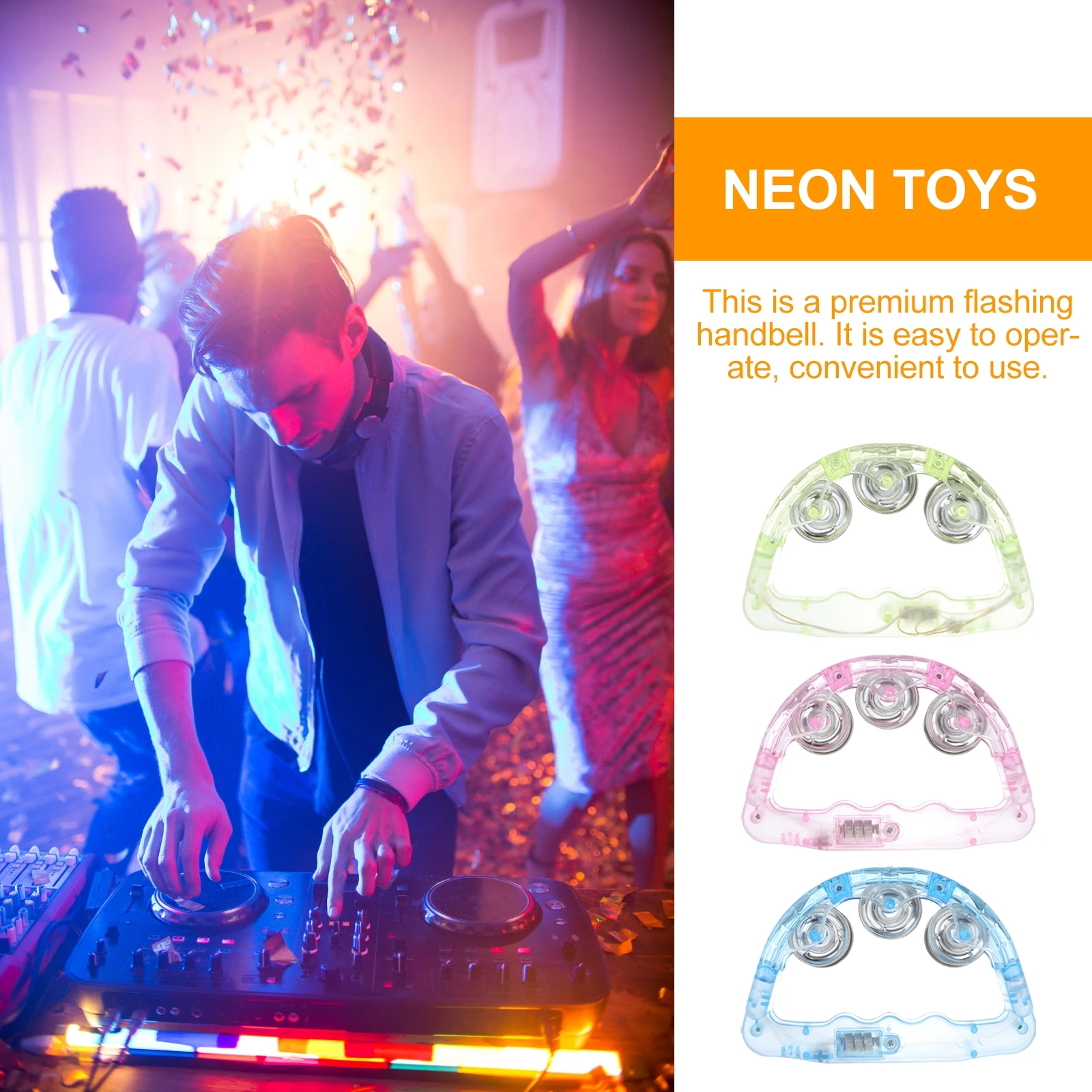12 قطعة وامض Led Handbell حشرجة الموت دائم اكسسوارات الحفلات النيون للأطفال تهز شريط حلقي ديسكو Ktv لوازم الترفيه