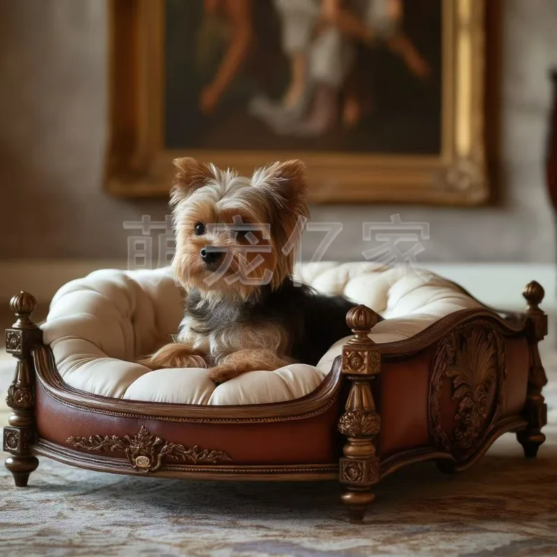 

Роскошная мебель для маленьких кошек и собак, диван из цельного дерева, диван для спящих кошек и собак, диван-кровать и кресло для кошек и собак