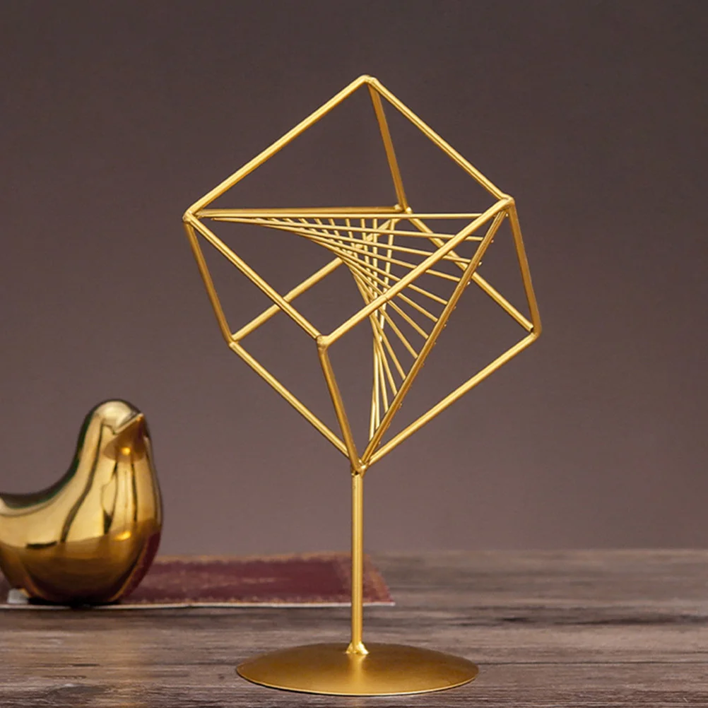 

Geometric Decor Sculpture Iron Art Ornament For Home Office Desk Bookshelf Modern Abstract Metal Decoration