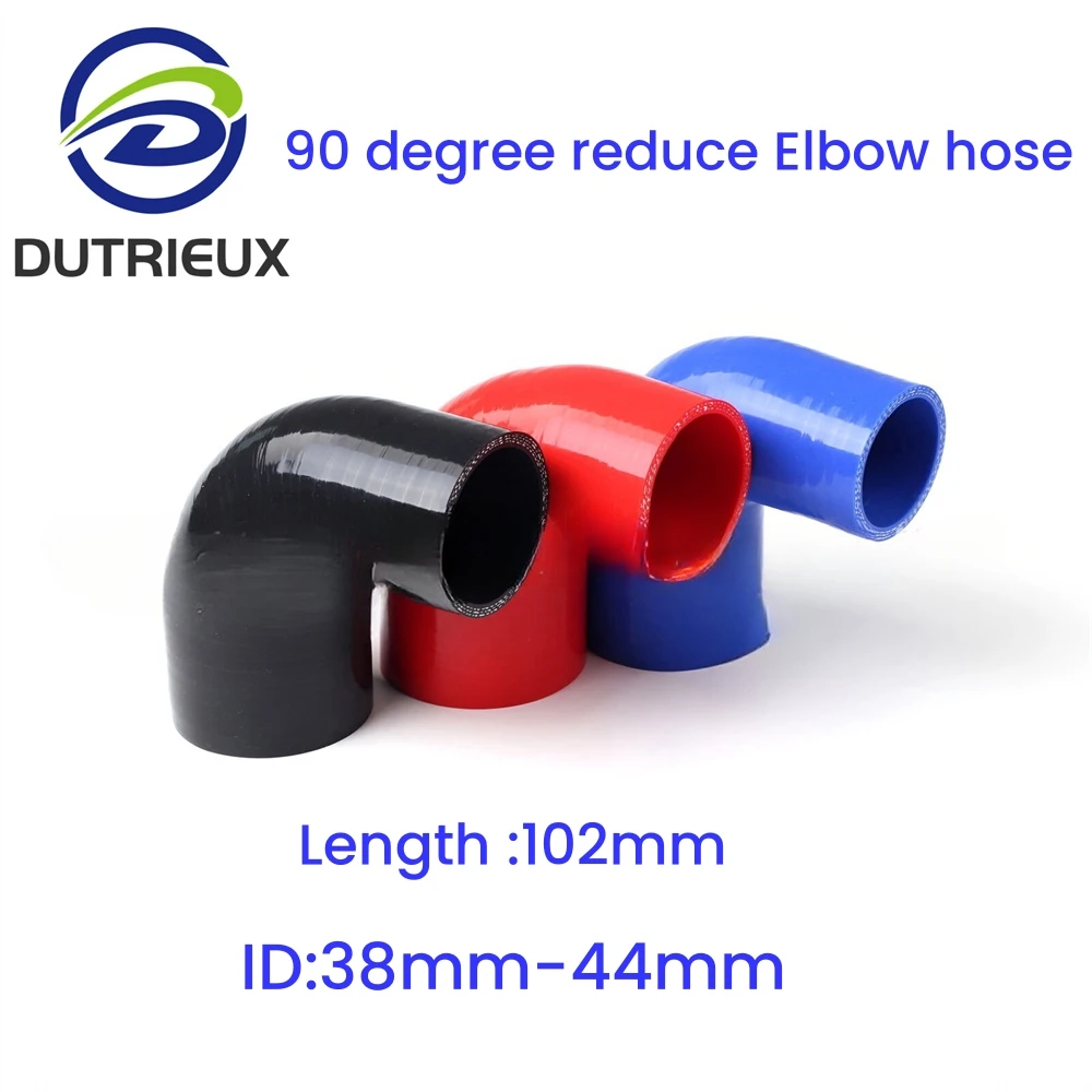 ID38mm To 44mm 90 Degree Reducer Elbow General Silicone Coolant Intercooler Pipe Tube Hose  3Ply 11 Colors