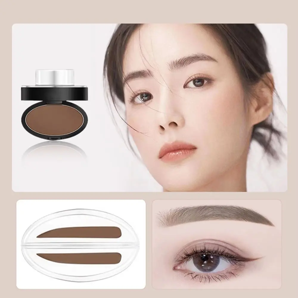 Women 3 Seconds Makeup Tools Professional Quick Makeup Lazy Eyebrow Stamp Eye Brow Tint Thrush Artifact Brow Powder With Stamp