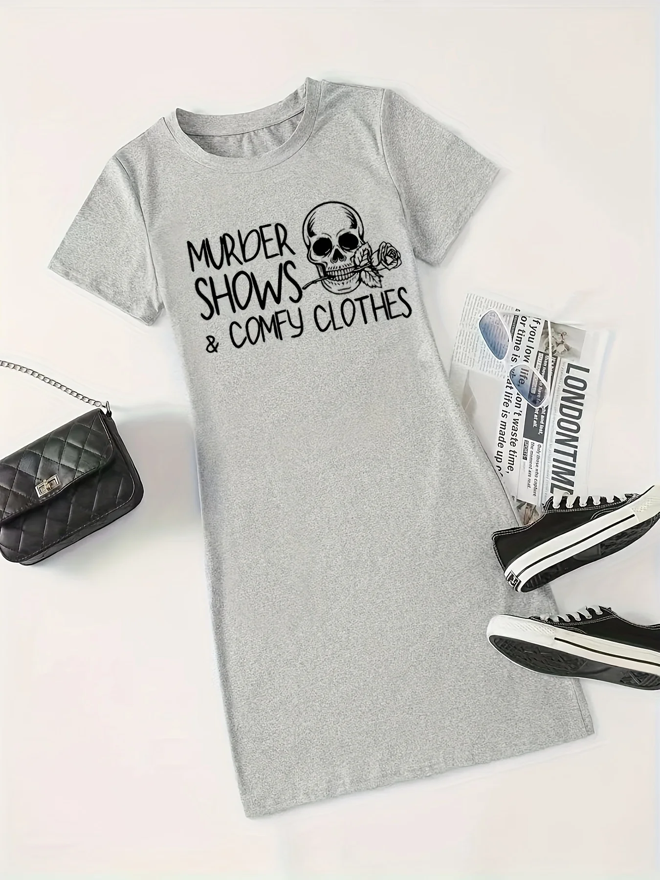 

Plus Size Women's Graphic Printed Bodycon Dress Chic Short Sleeve Dress For Summer Fashion Casual Loose Breathable Clothing