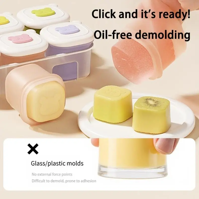 U13F علب تخزين أغذية الأطفال غير المنفذة أقسام منفصلة لتجميد حساء الخضار المهروسة