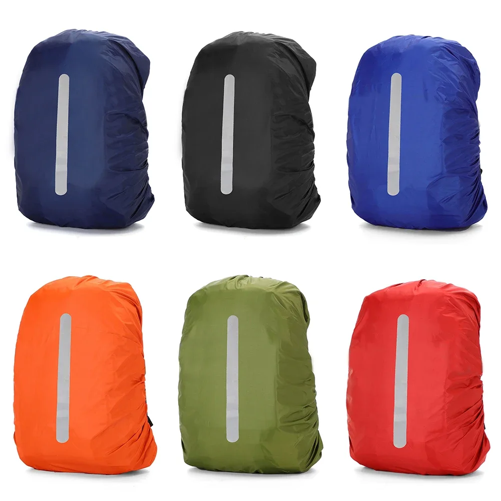 Portable Waterproof Backpack Rain Cover School Bag Satchel Protection Cover with Reflective Strips for Outdoor Camping Hiking