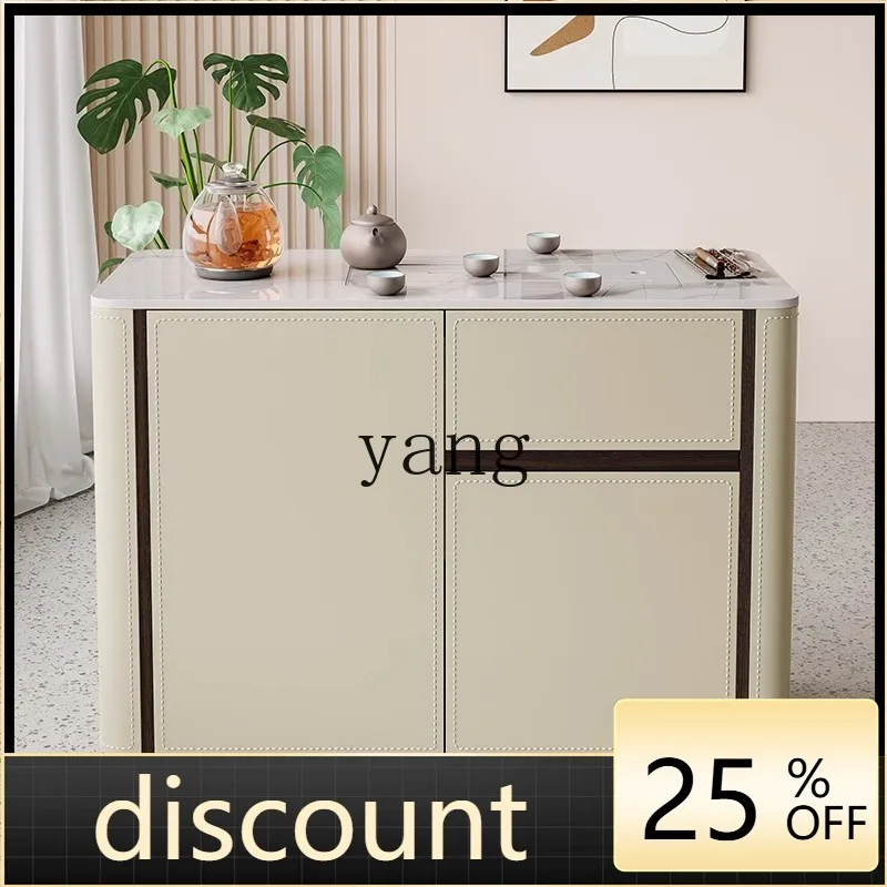 

LMM light luxury sofa side several cabinets mobile tea table balcony household integrated tea cart