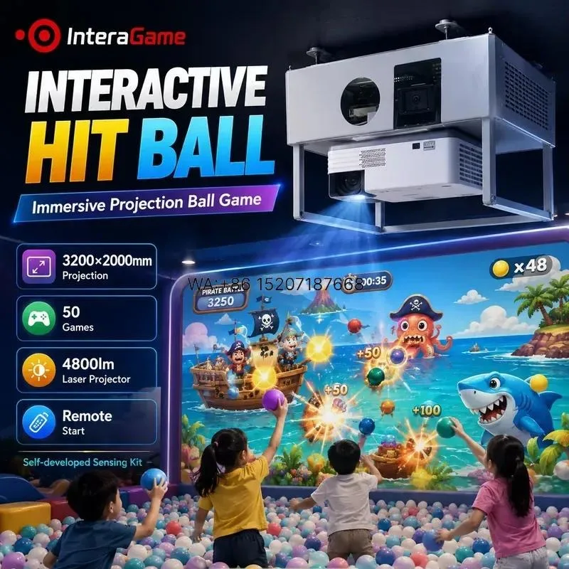 Wmwmnu Commercial Indoor Interactive Wall Game Ball Smashing Projection System for Children Playgrounds and Activity Parks