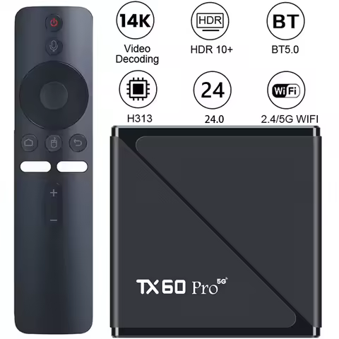 Android 16 Smart TV Box Allwinner H313 Quad Core 14K 2.4G&amp;5G Dual WiFi6 Media Player Set Top Box Digital Voice Remote 16G 256G