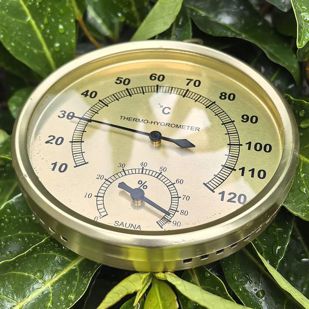 Wall Mounted Mechanical Thermometer Hygrometer, 2-in-1 Analog Temperature Humidity Gauge Indoor Home Weather Station for Room Te