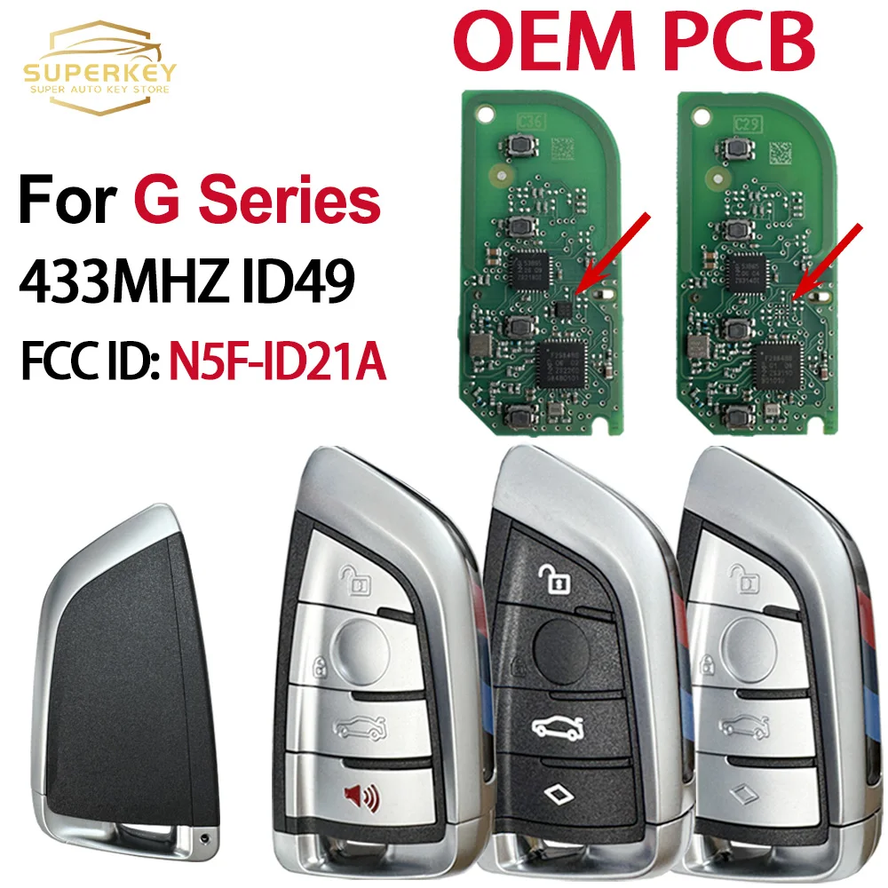 

SUPERKEY Original PCB For BMW G Series G20 G30 G32 G11 3 5 6 7 X3 X5 X7 49 Chip 434mhz N5F-ID21A Smart Remote Car Key