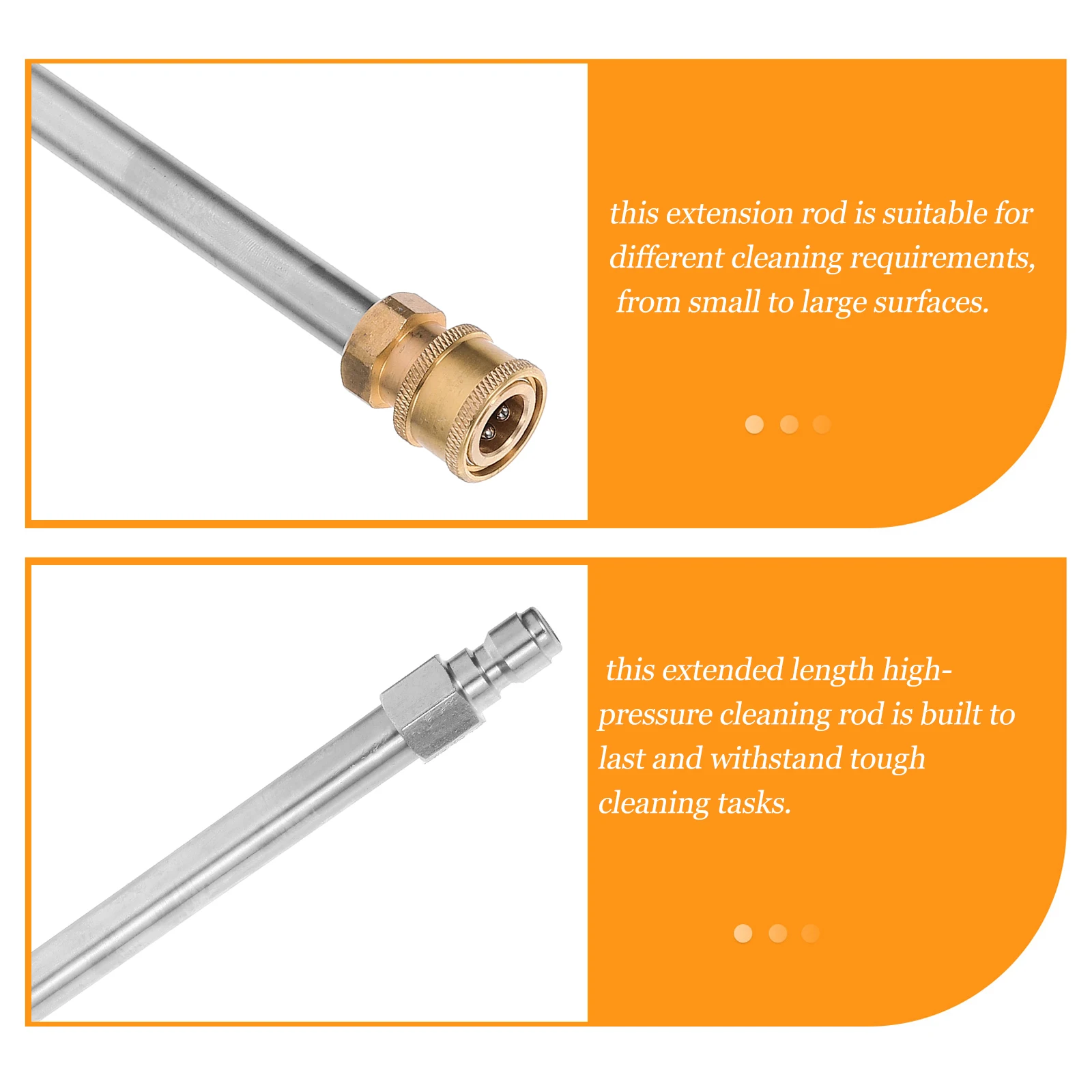 

2Pcs High Pressure Extension Wand Stainless Steel Copper Professional Pressure Washer Extension Rod Compatible for Car Fence