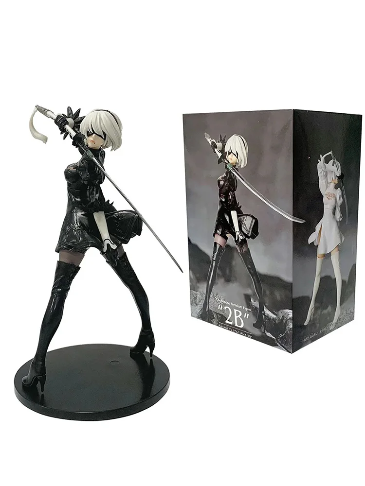 Heißer 18CM Yorha 2B Schwarz und Weiß Serie Anime Figur PVC Sammeln Action-figuren Modell Puppe Statuette Geschenk