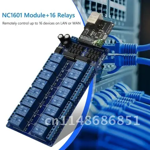 NC1601 Ethernet Control Module Lan Wan Network Web Server RJ45 Port Ethernet Controller Board with 16 Channel Relay